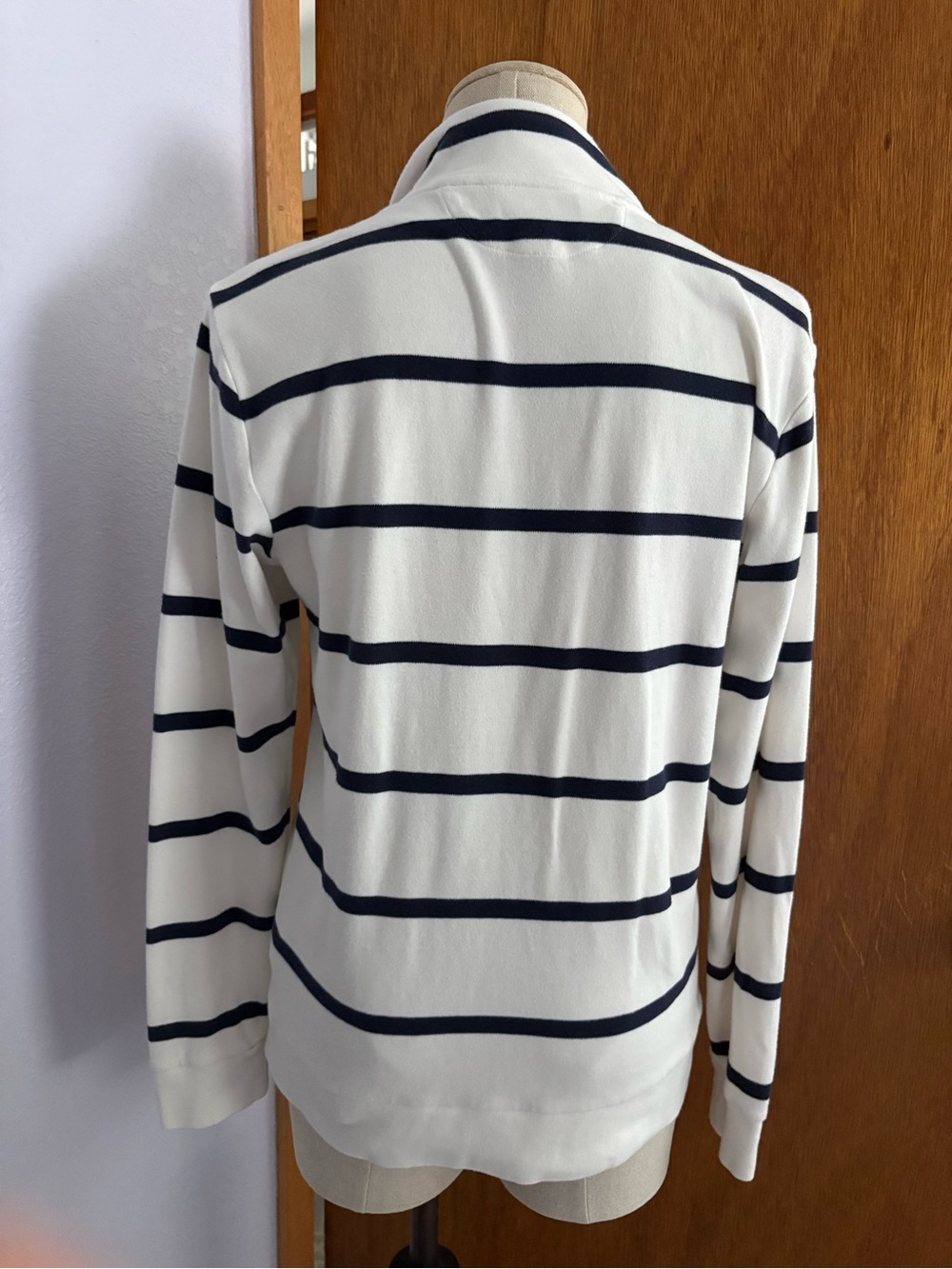 POLO RALPH LAUREN Boys sz XL 18-20 White Blue Striped Quarter Zip Long Sleeve - Picture 10 of 12